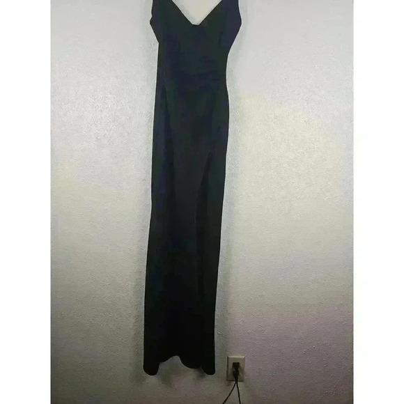 Emerald Sundae Black Sleeveless V Neck Spaghetti Strap Formal Maxi Dress Small - Picture 3 of 7